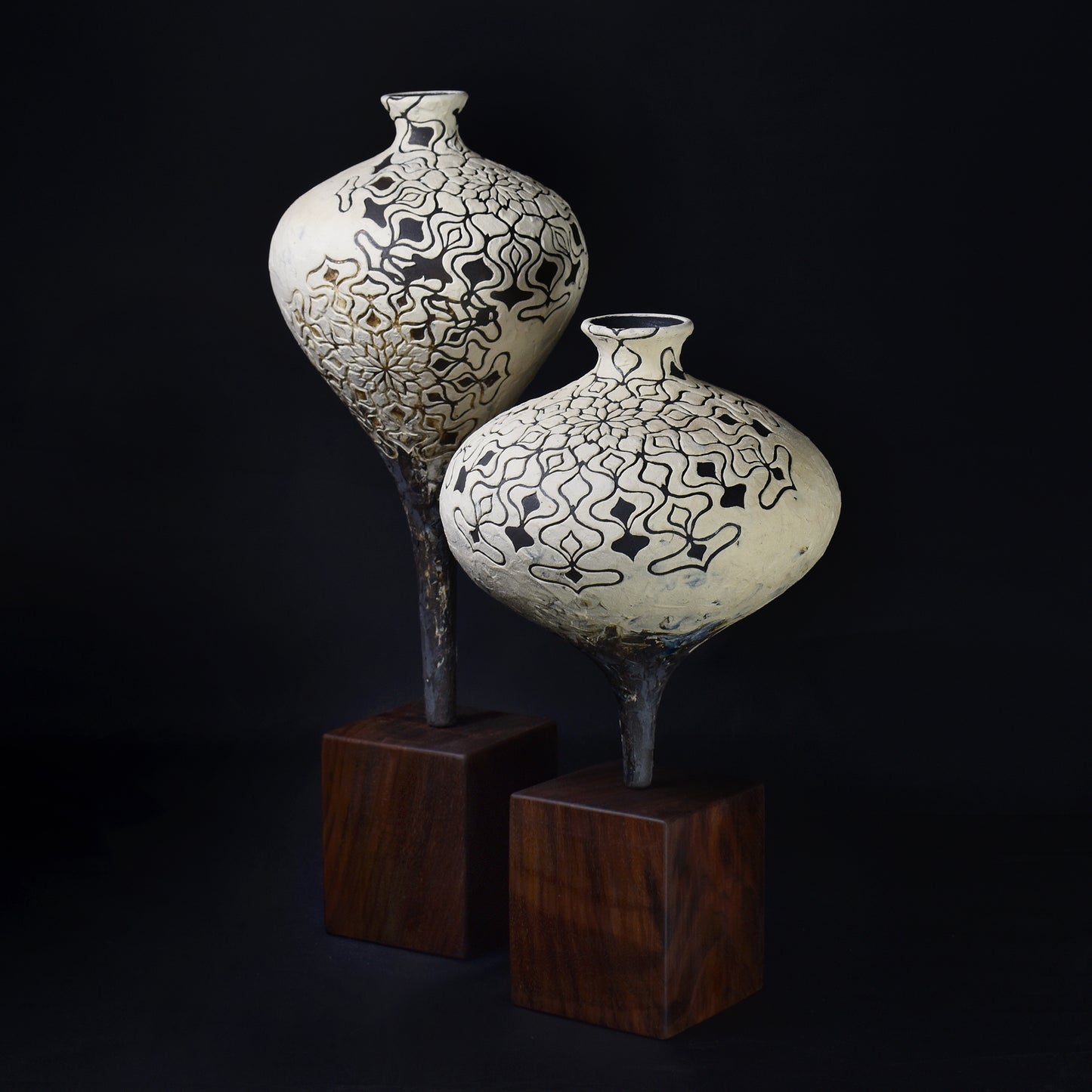 Thin-legged Vases #1 (White x Black)  Sold in pairs